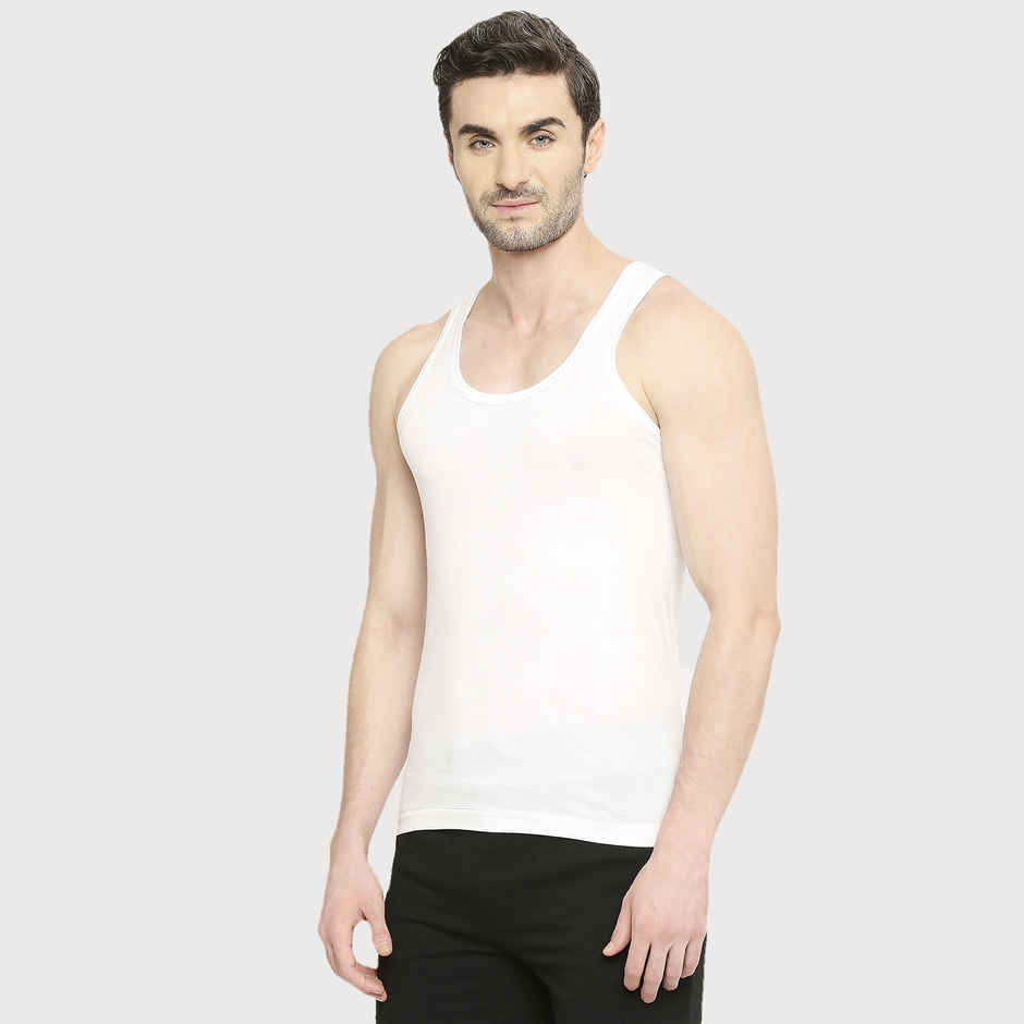 Vip Mens Vest Bonus Premium Rn | Pack of 2 | 100 cm | White