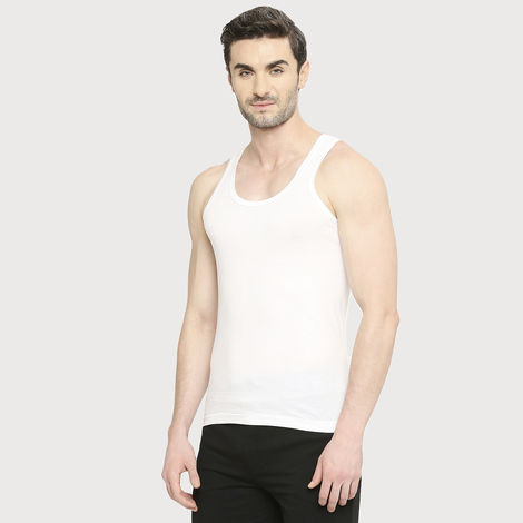 Vip Mens Vest Bonus Premium Rn | Pack of 2 | 75 cm | White