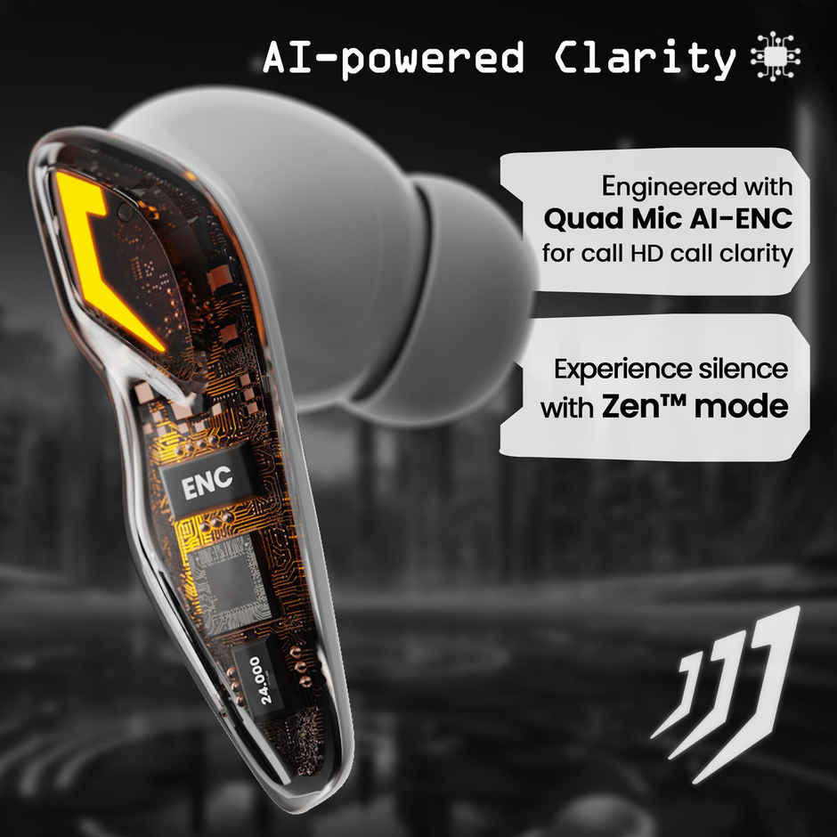GOBOULT Astra with Quad Mic ENC, 48Hrs Battery, |Smoky Metal, True Wireless