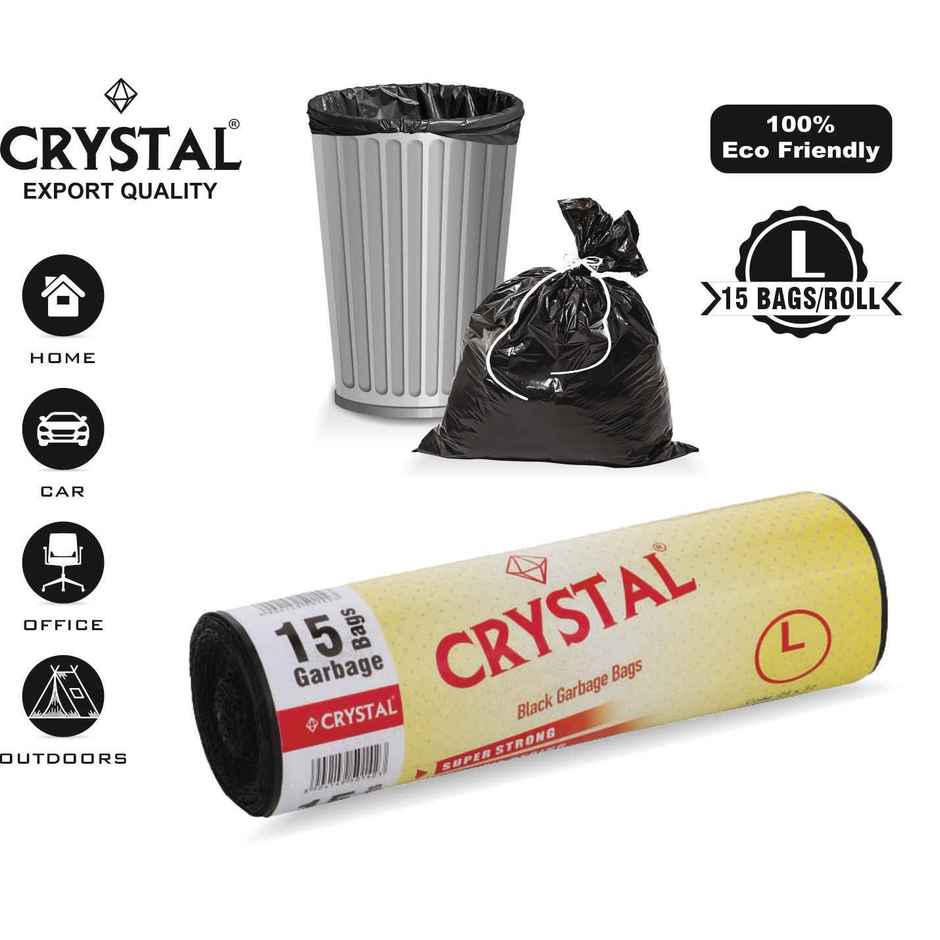 Crystal Large Black Garbage Bag Roll 24X32