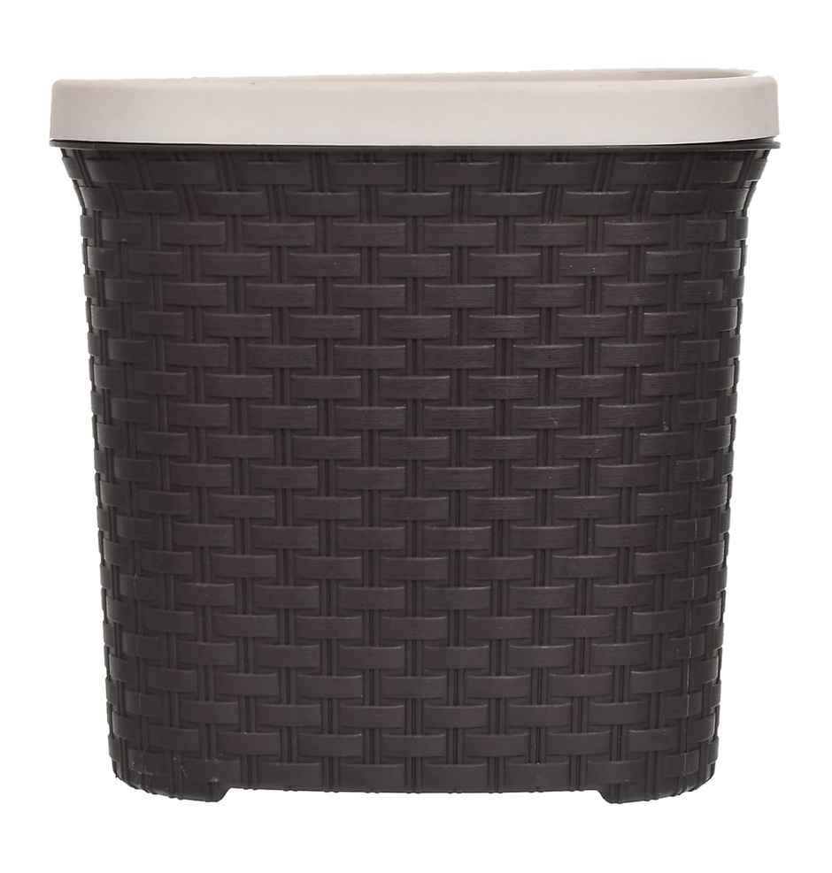 Kuber Industries Plastic Open Dustbin | 7 Litre | Pack of 2 (Brown) for Home | Kitchen | Office