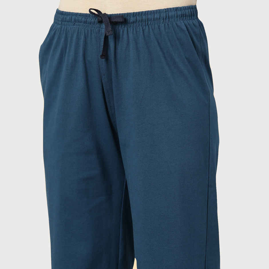 Kryptic Women's Pure Cotton Solid Capri | Teal Blue - S