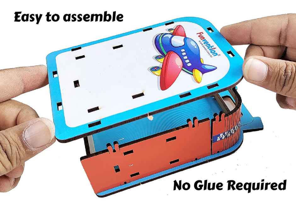 Funvention Airplane School Bag Pen Stand | DIY Pen Stand Art & Craft Kit