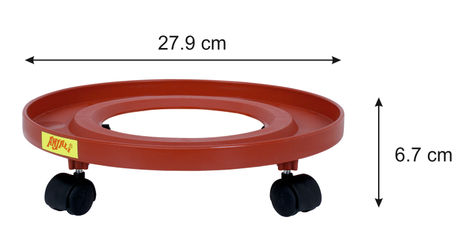 Anjali Super Durable Plastic Gas Cylinder Stand Stand Trolley | Hard Plastic | Red