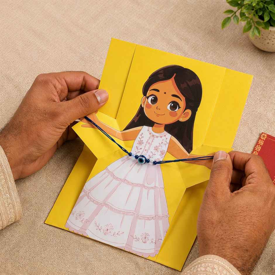 Evil Eye Rakhi Greeting Card | Hug Card | Pack of 1 | Happy Mail
