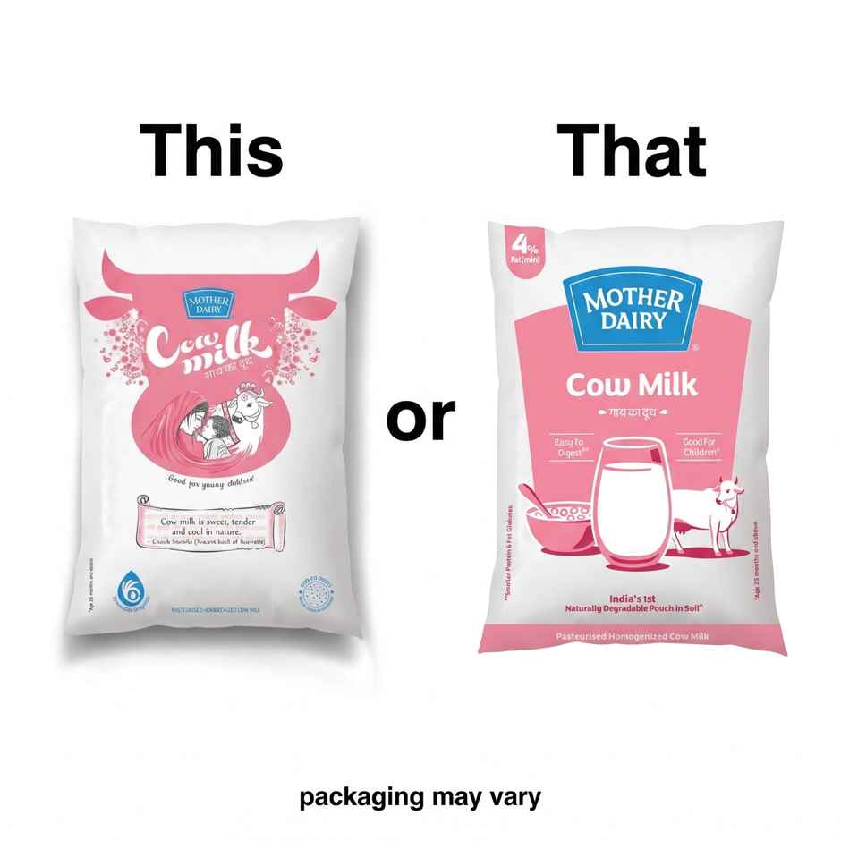 Mother Dairy Cow Fresh Milk | Pouch