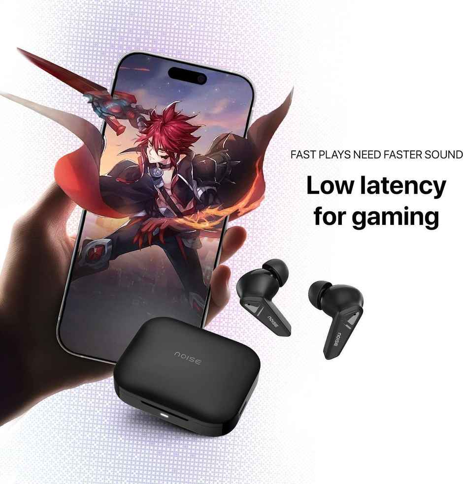 Noise Buds F1 50H Playtime 4 Mic ENC 11mm Driver Low latency Headphones | Carbon Black