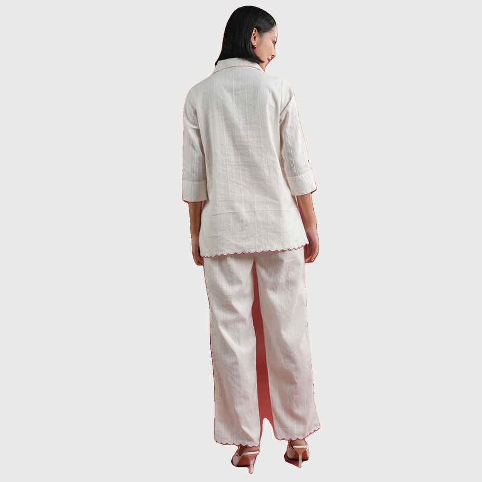 Sanskruti Homes Women's White Solid Print Cotton Night Suit Set | Se-nsp-861 | XXL