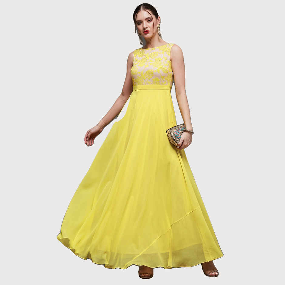 Miss Chase Just My Imagination Maxi Dress | Light Yellow | XL