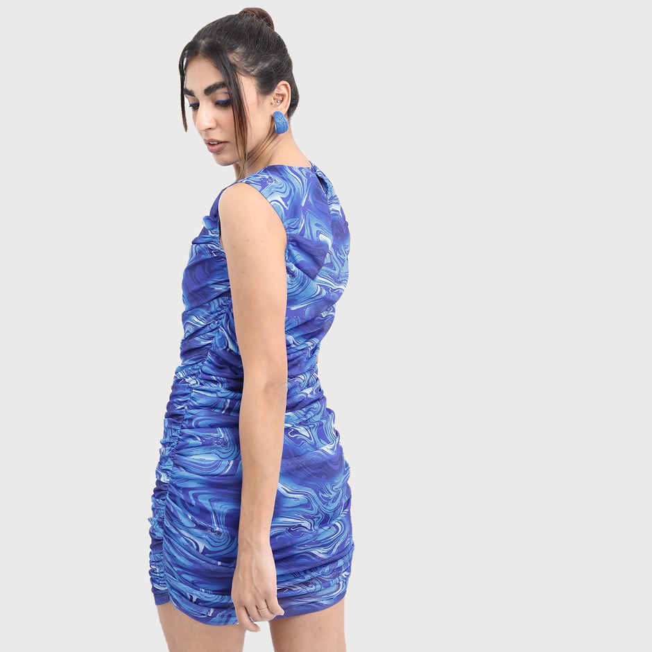 Ketch Women's Abstract Printed Sheath Dress | Blue - S