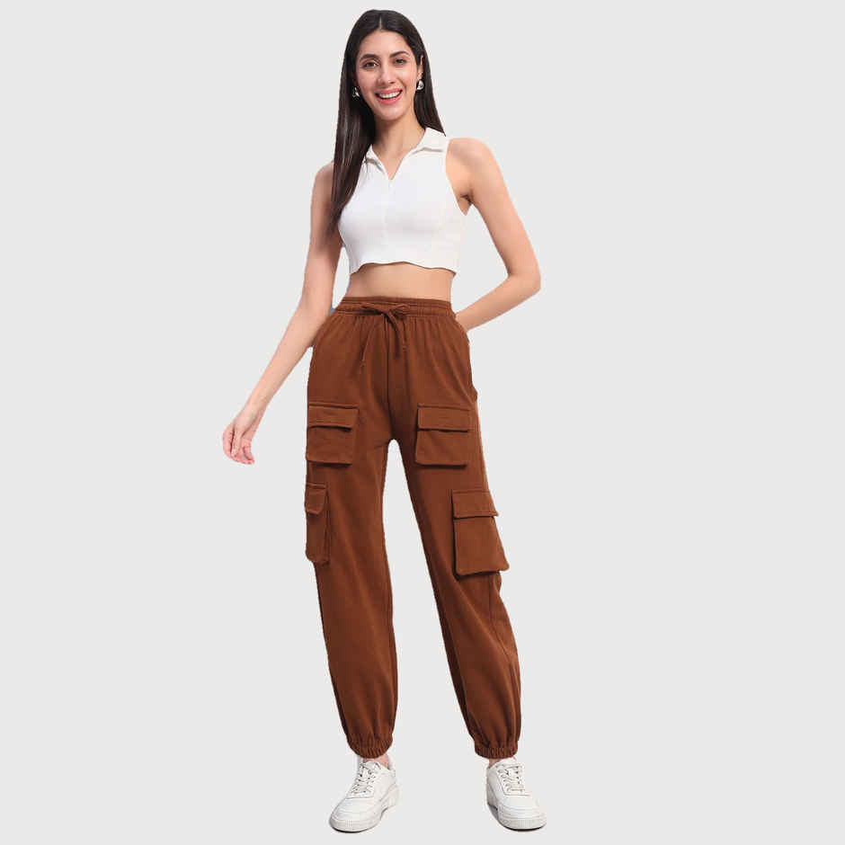 Q-rious Women's SkyTrek Cargo Joggers | LYM-CARGO | Brown - 34