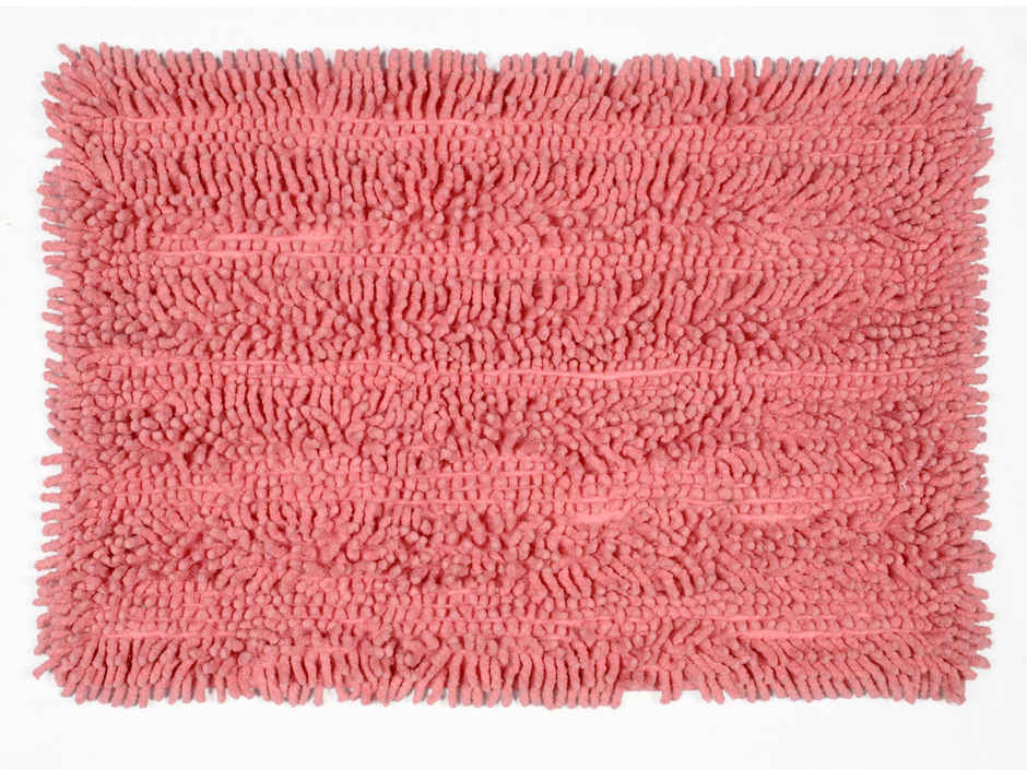 Saral Home Cotton Anti-Slip Water Absorbent Bath Mat | 40 x 60 cm | Light Pink