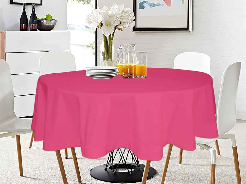 Lushomes Table Cloth - Cotton Pink | 40 inch Round | 2 Seater Round/Oval