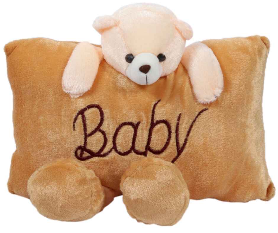 Babique Cute Teddy Bear Baby Pillow Stuffed Soft Plush Soft Toy Kids Birthday | Brown
