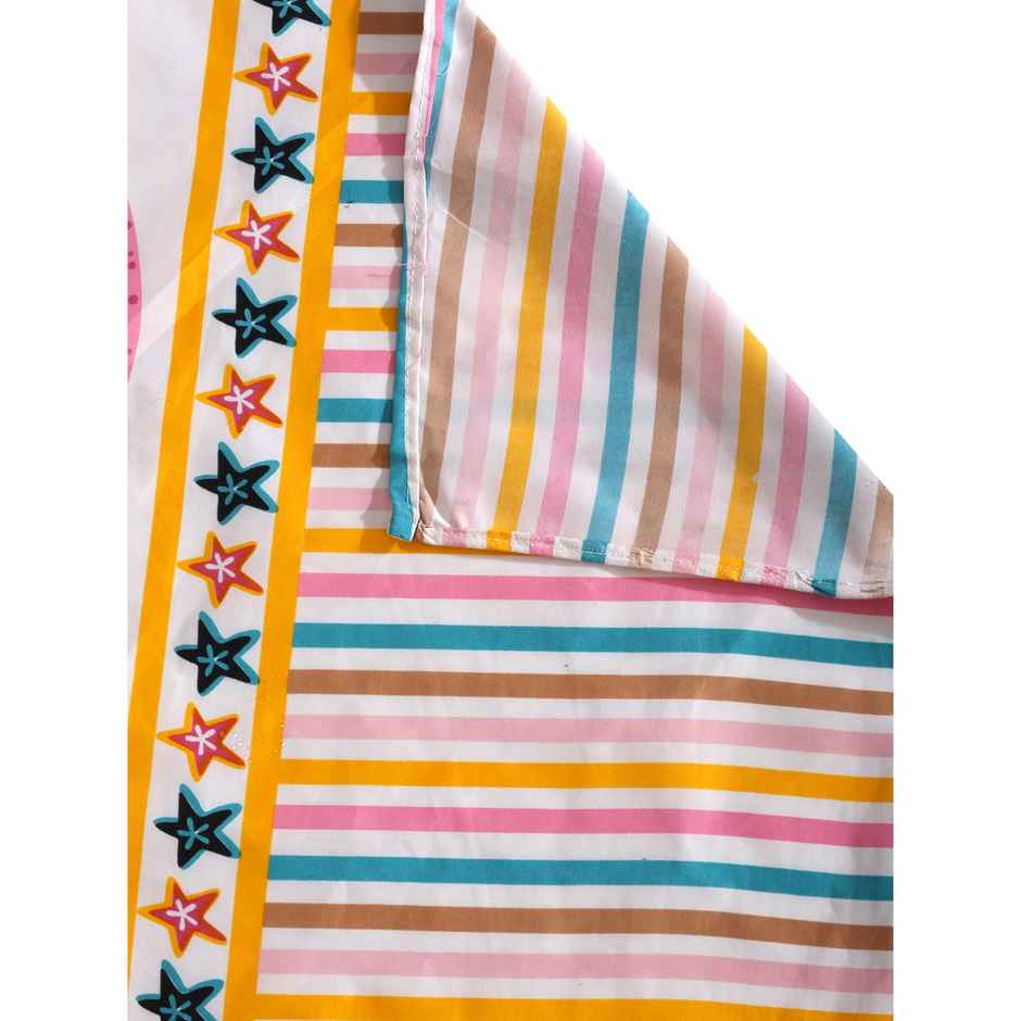 Hosta Homes Double 220 GsmCotton Dolphin Bed Sheet | With 2 Pillow Covers | Multicolour | 90x100in