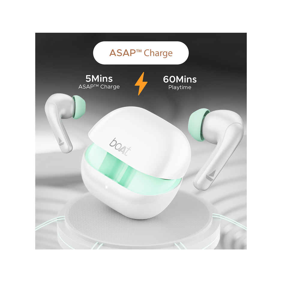 boAt Airdopes 155 Tws Earbuds W/ 40h Playtime, in-ear Detection, Quad Mics Enx Tech(Ivory White)