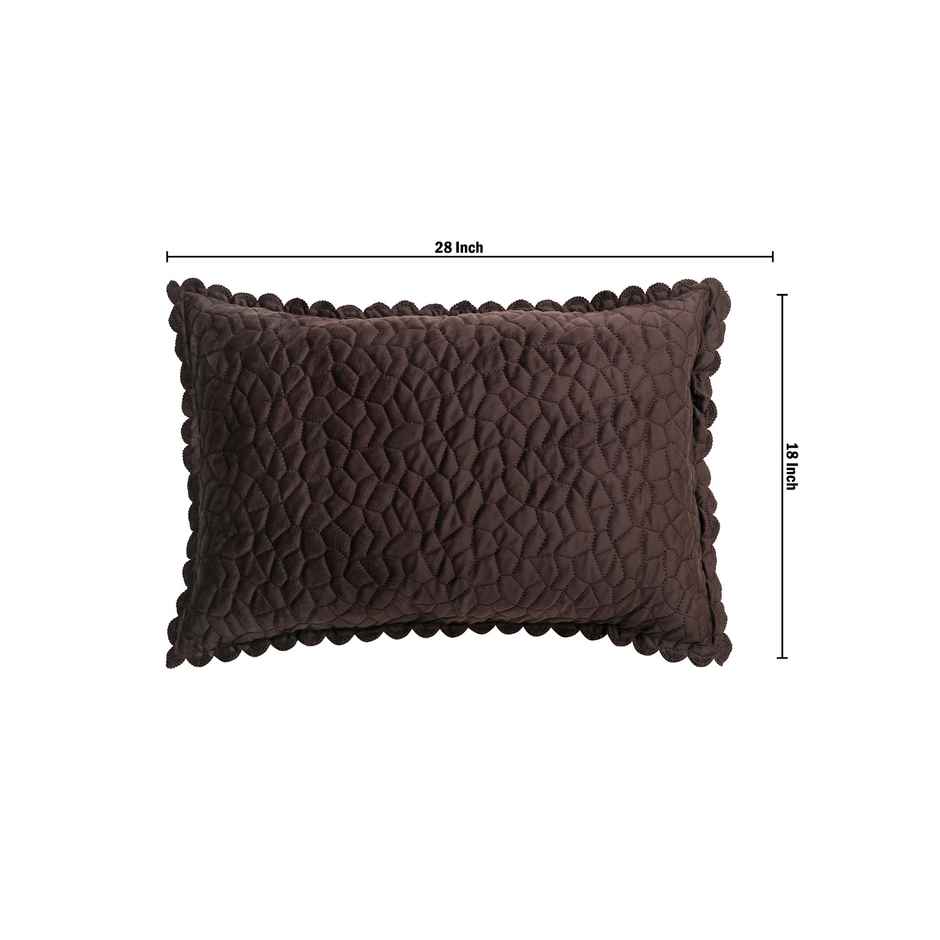 Hosta Homes Velvet Fabric Laser Cut Crystal Brown Pillow Cover Pack of 2