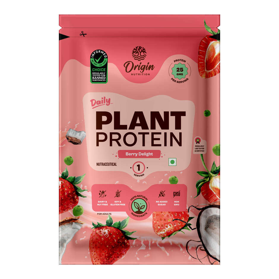 Origin Nutrition Daily Plant Protein Strawberry Single Serving