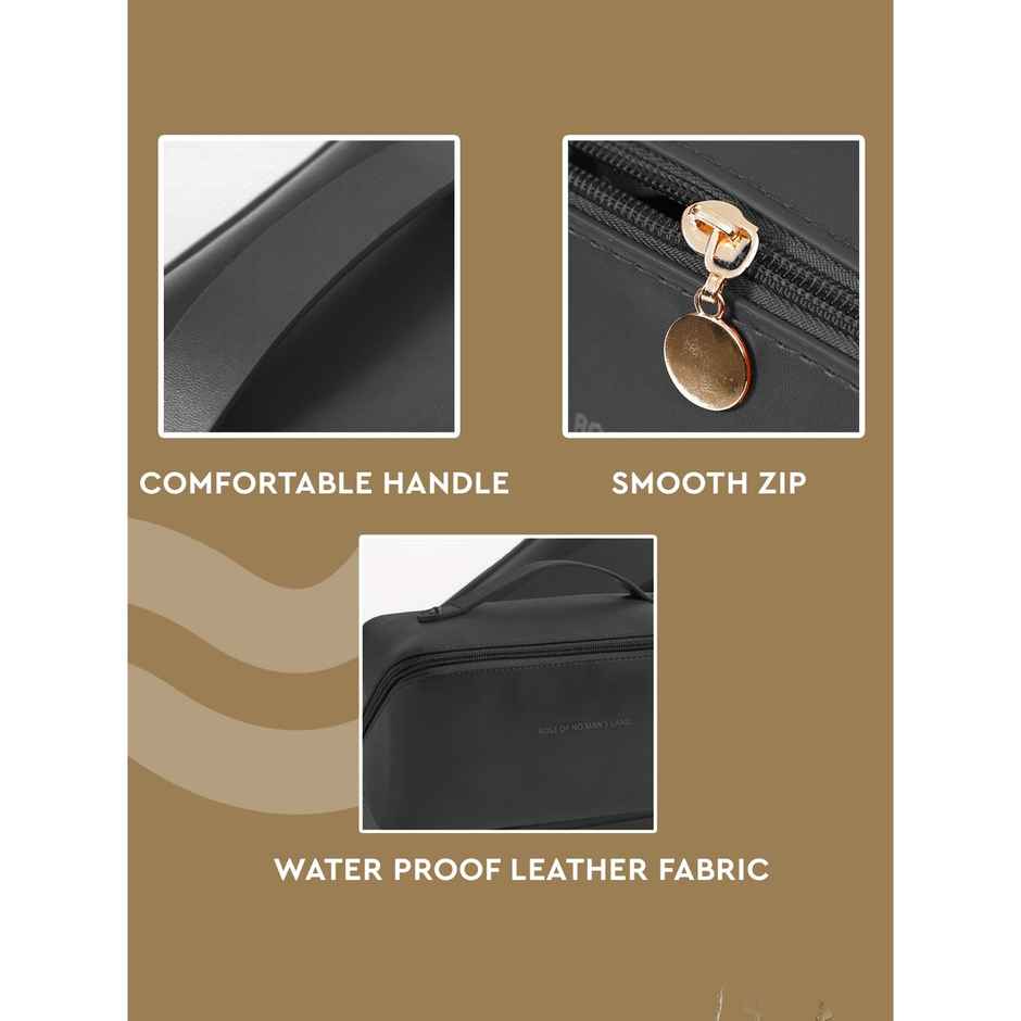 GUBB Makeup Organiser Bag | Black | Stylish & Spacious