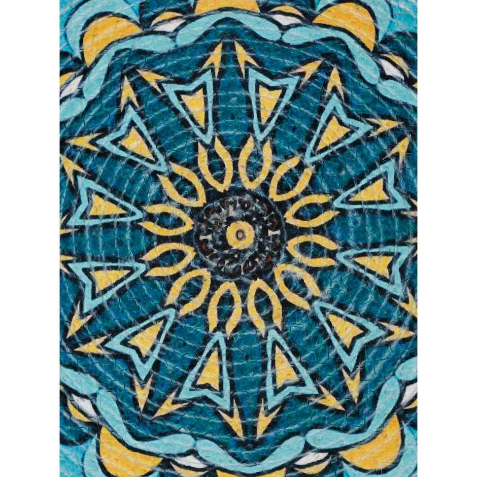 Hosta Homes Pure Cotton Digitally Printed Table Place Mats | Pack of 2 | Blue Yellow