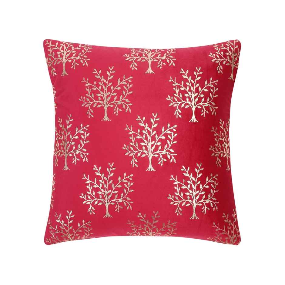 Hosta Homes Soft Velvet Tree Pattern Golden Foil Printed Red Cushion Covers