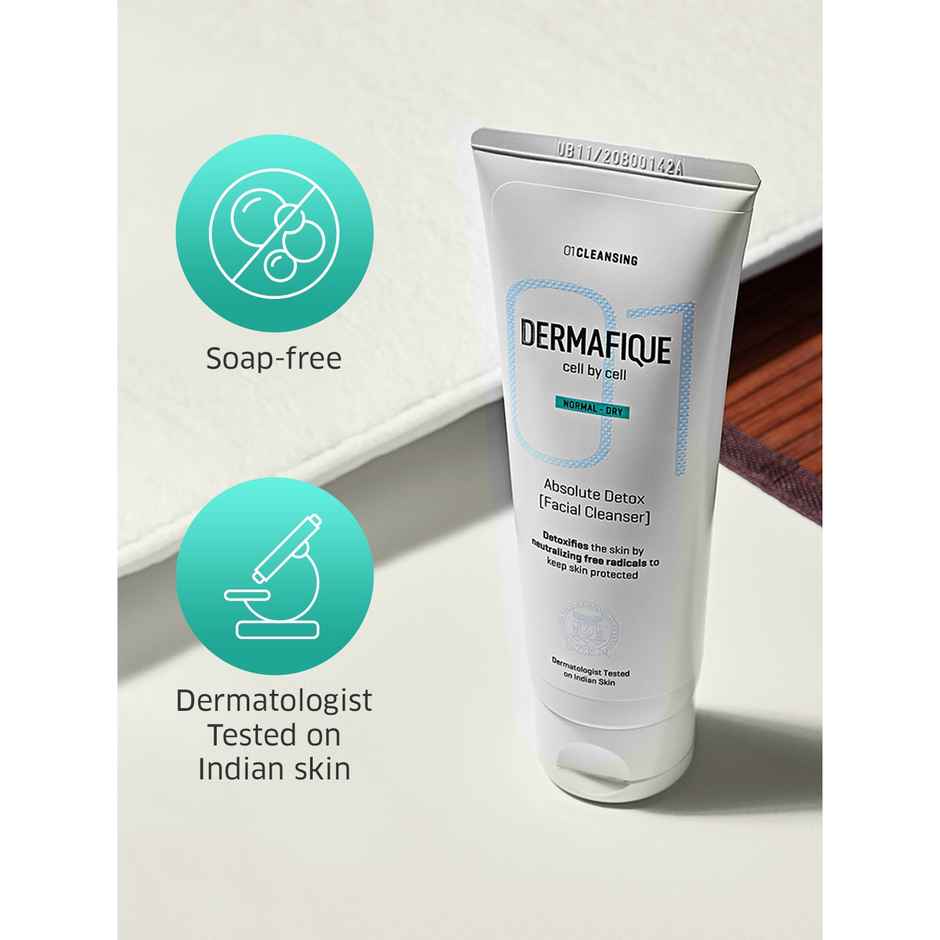 Dermafique Absolute Detox Facial Cleanser 100Ml, Dermatologist Tested