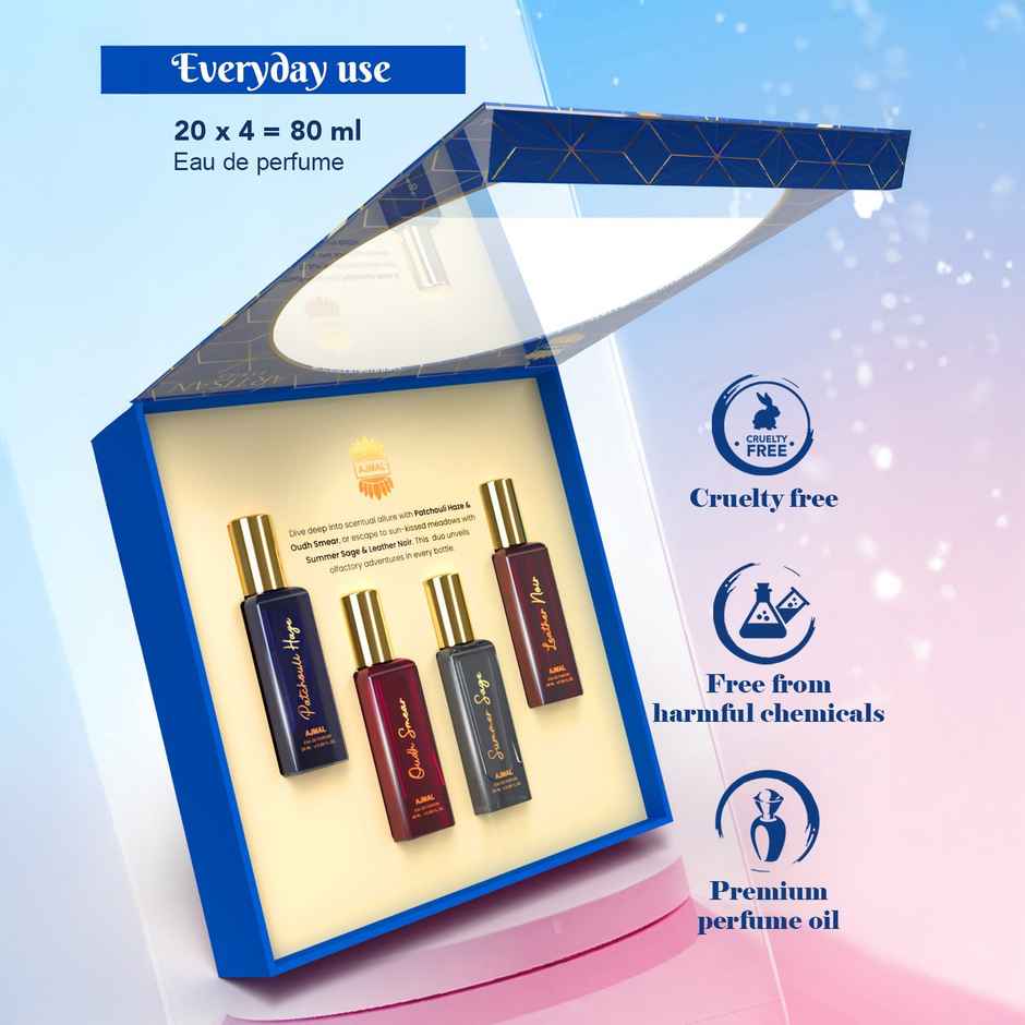 Ajmal Luxury Unisex Eau De Parfum Gift Set 4 x 20ml