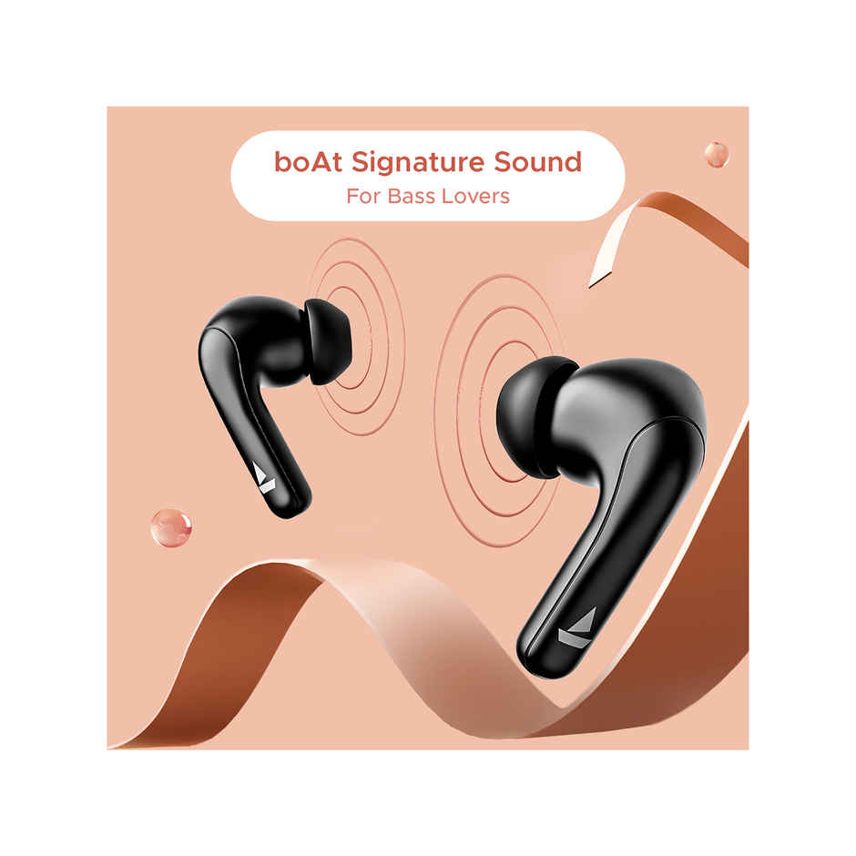 boAt Airdopes 155 Tws Earbuds W/ 40h Playtime, in-ear Detection, Quad Mics Enx Tech (Active Black)