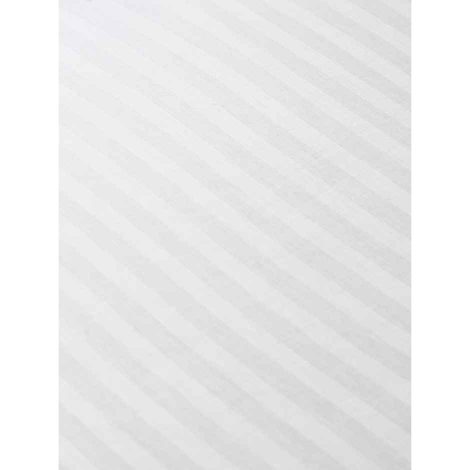 Hosta Homes King Size Satin Cotton Striped 300 Tc Bed Sheet, 2 Pillow Covers | White | 108 x 108 in