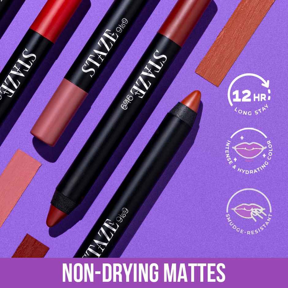 Staze Non-Drying & Smudgeproof Matte Lip Crayon |04 Coffee Talk