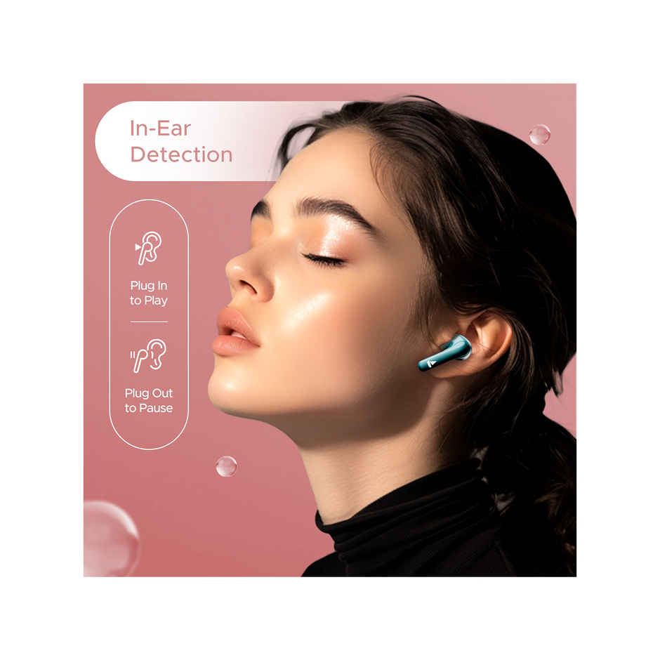 boAt Airdopes 155 TWS Earbuds with 40 hrs Playtime,In-Ear Detection,Quad Mics ENx Tech,ASAP Charge Bluetooth - Active Teal