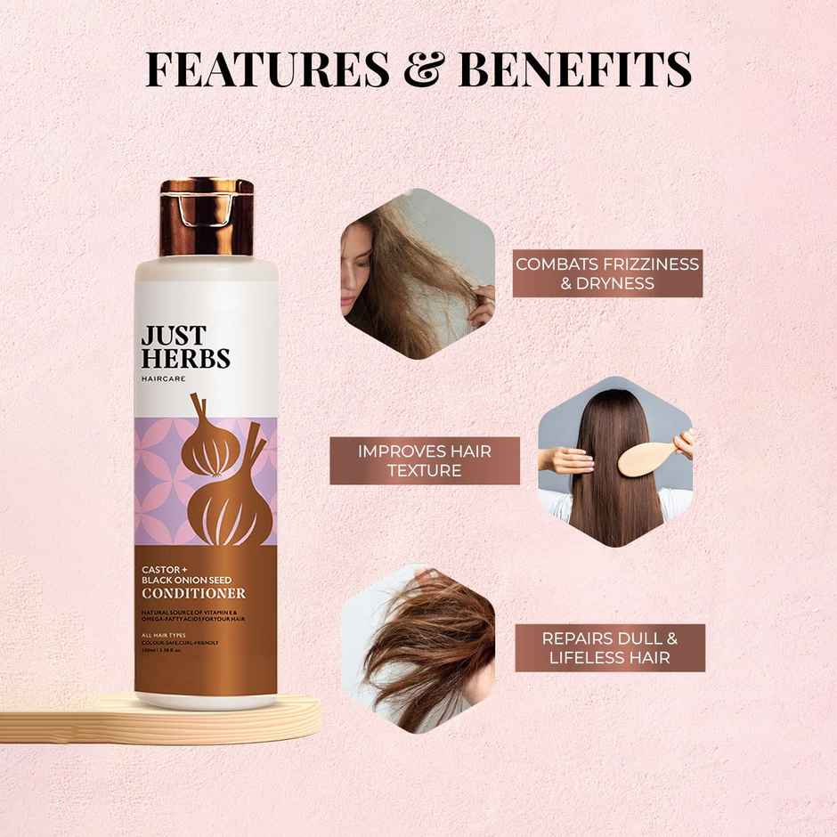 Just Herbs Hair Fall Control Conditioner Onion Black Seed Oil & Bhringraj For Men & Women