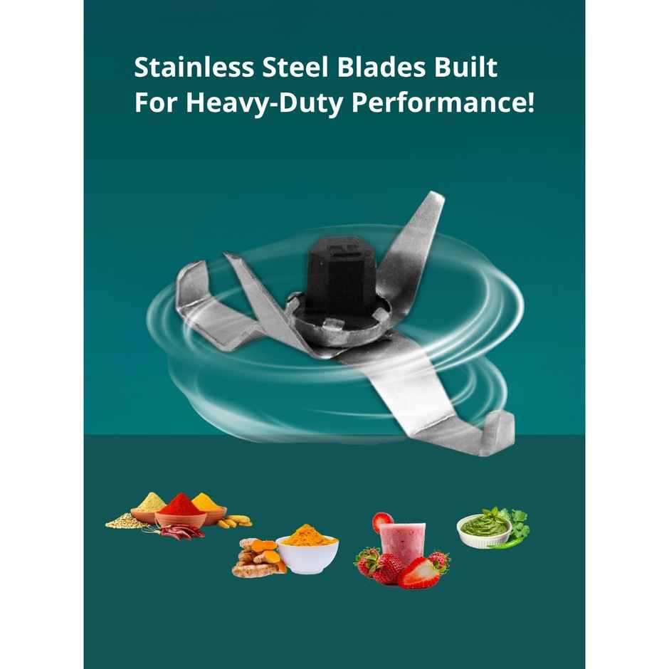 Havells 500 Watt Mojo Mixer Grinder 3 Jar | White-Light Blue