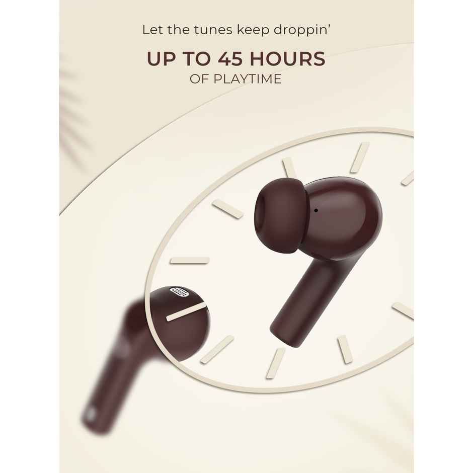Noise Buds Nero TWS Earbuds with Rubberised Finish, Quad Mic ENC & 45H Playtime, IPX5 Water Resistance - Deep Wine