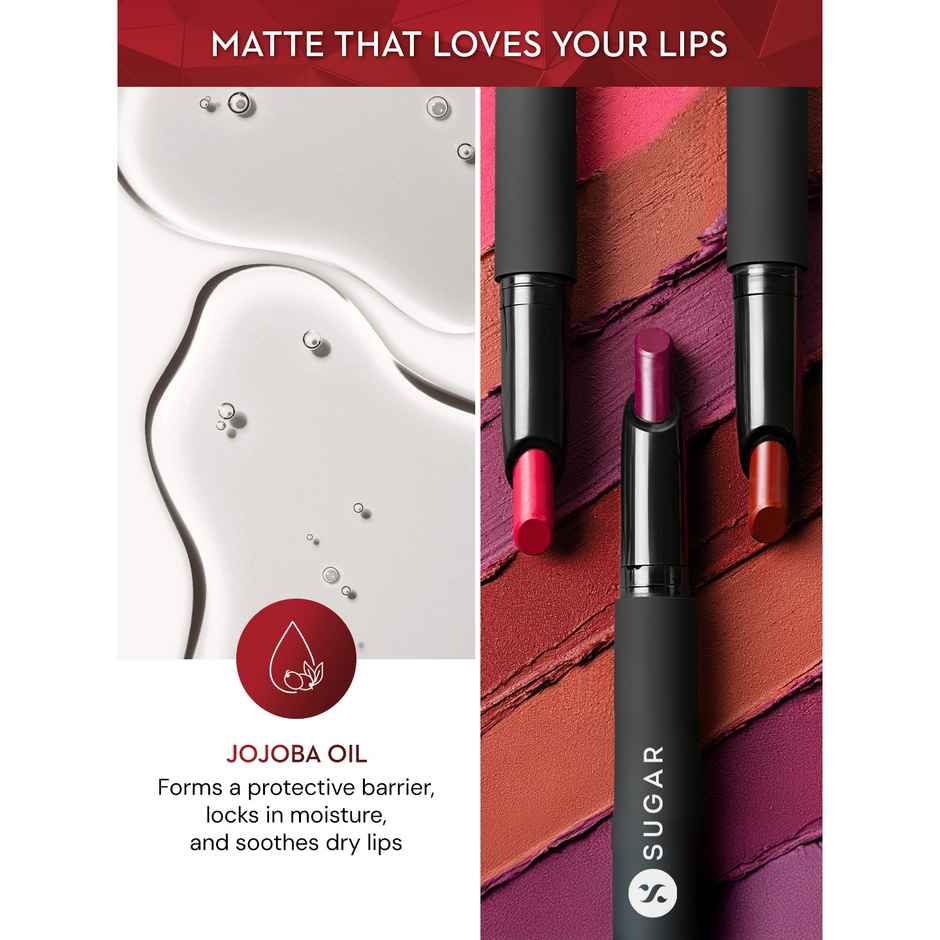 SUGAR Cosmetics Matte Attack Transferproof Lipstick | 03 The Grandberries | Dark Berry