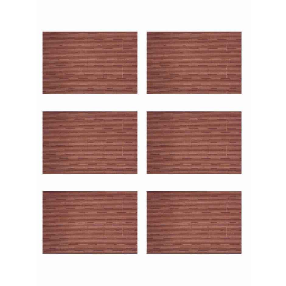 Bianca Premium Woven PVC Placemat for Dining Table | 12 x 18 | 6 pcs | Alpine Rust
