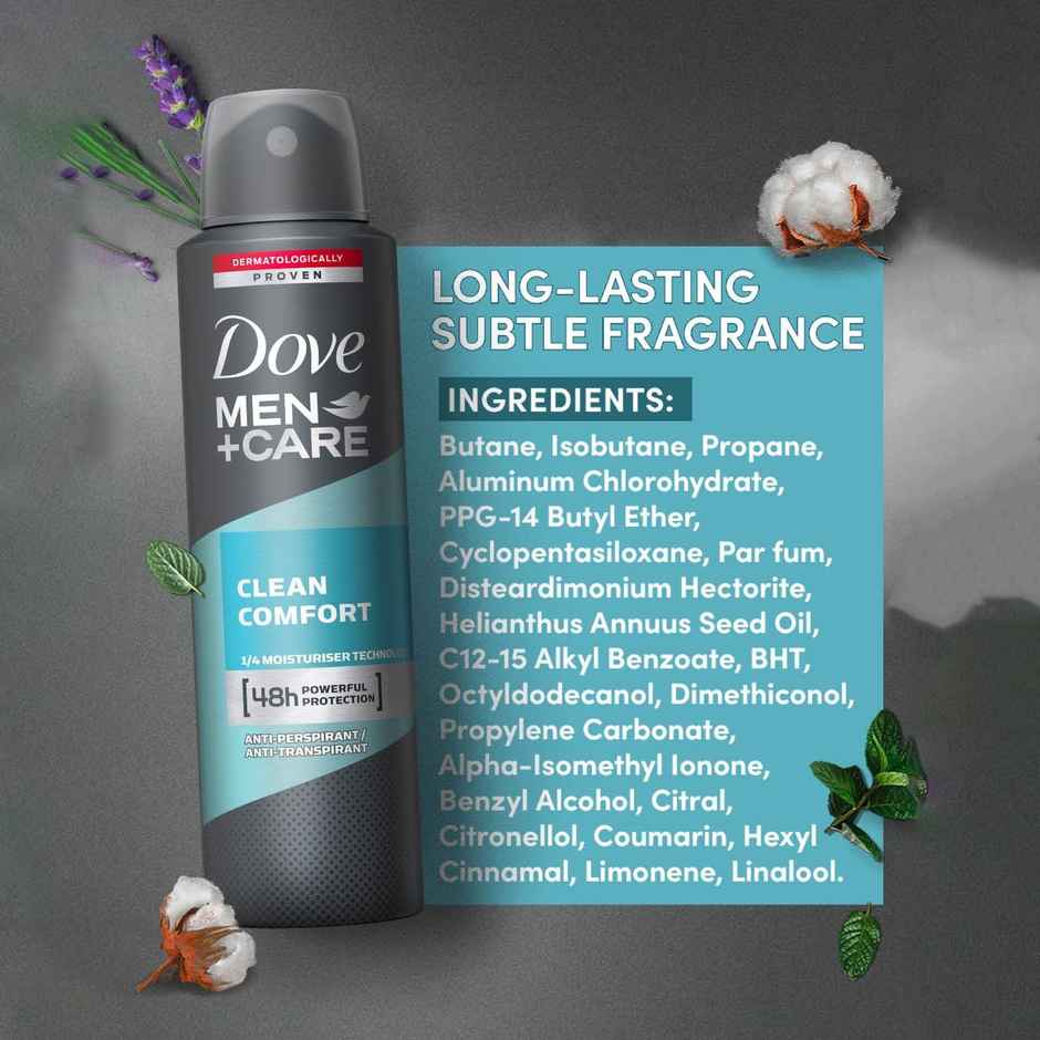 Dove Men+Care Clean Comfort Dry Spray Antiperspirant | 48H Protection