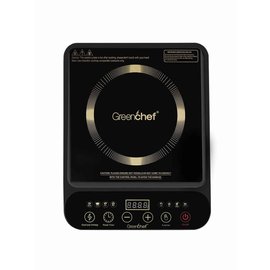 Greenchef DICE 2000watts LED display Induction Cooktop with touch button, pre set function and timer Induction Cook Top, touch panel - Black