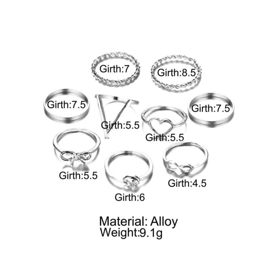 YouBella Jewellery Bohemain Oxidised Rings Combo of 9 Rings for Women and Girls (YBRG - 20123)