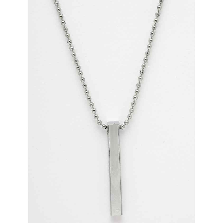 NVR Men's Silver - Toned Stainless Steel Rhodium Plated Chain With Pendant | NVR2112