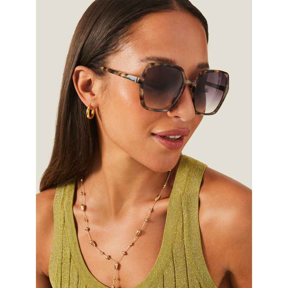 Accessorize London Women's Square Frame Slim Arm Sunglasses