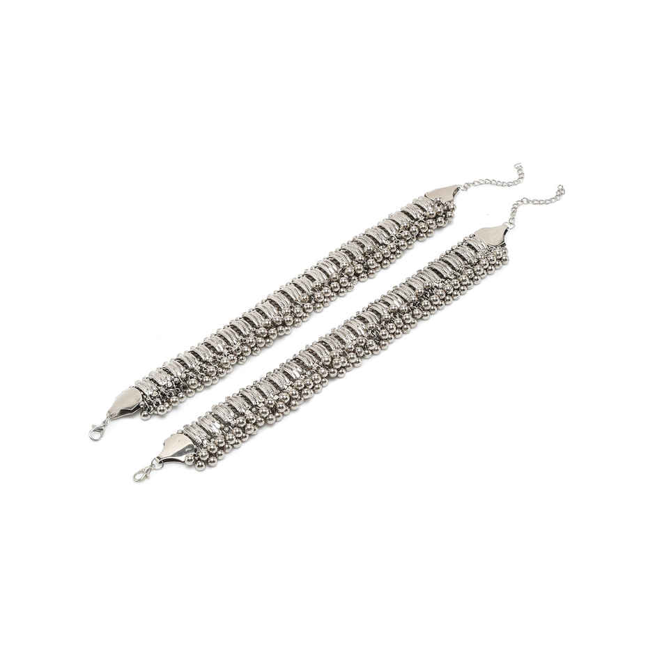Youbella Jewellery German Tribal Stylish Handmade Anklets For Girls And Women (Silver)(Ybank - 60027)