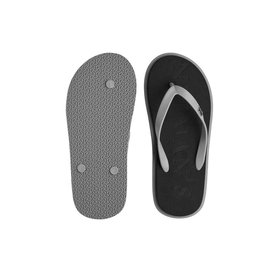 Neemans Unisex Eco Classic Slippers | Black with Grey - UK 8