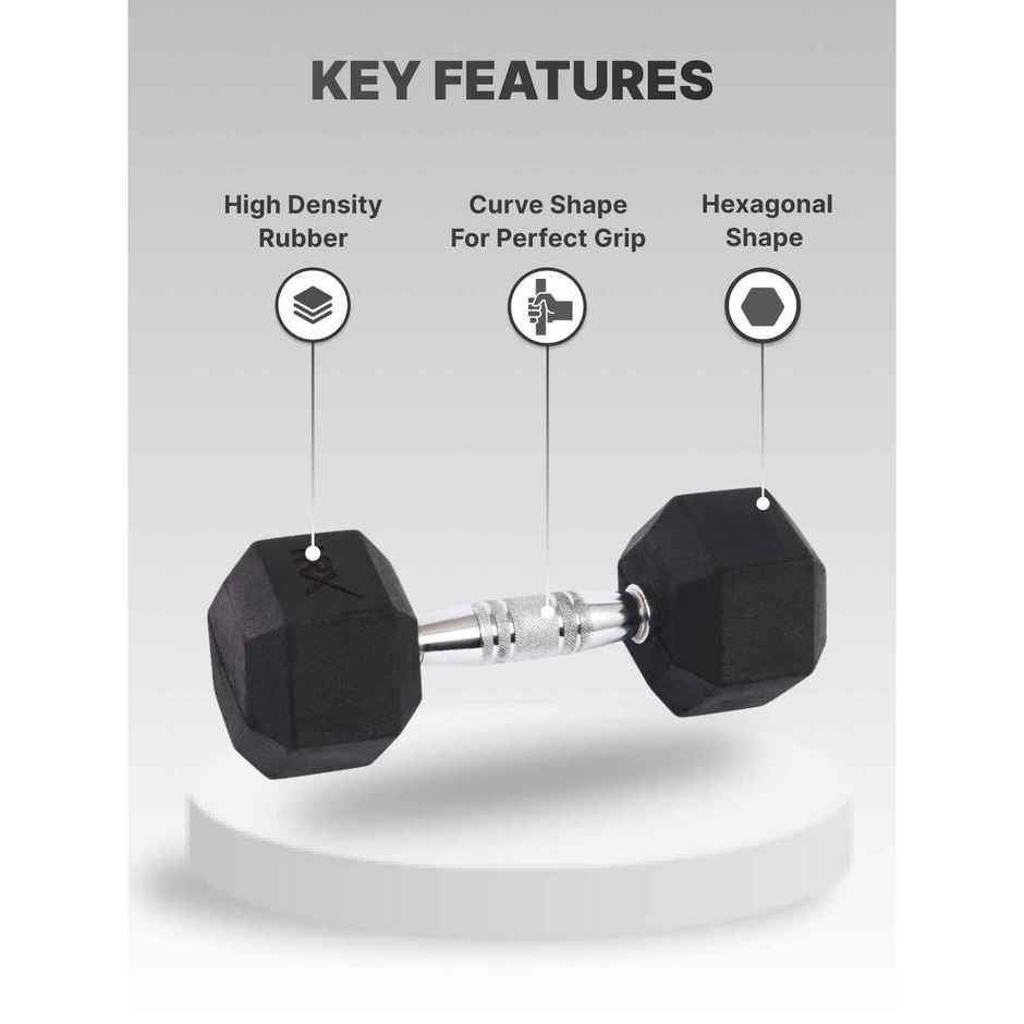 Cult Hex Dumbbell Set (5 kg X 2) | Black