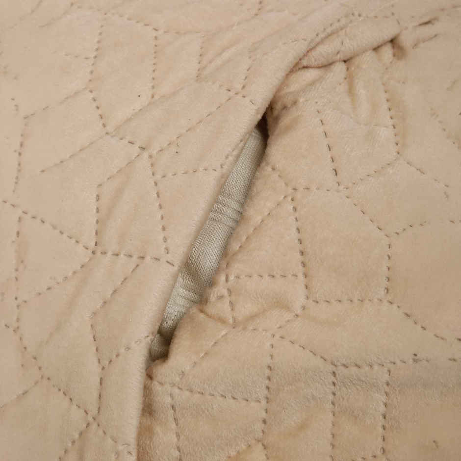 Hosta Homes Ultrasonic Polyvelvet Abstract Cream Pillow Covers Pack Pack 1