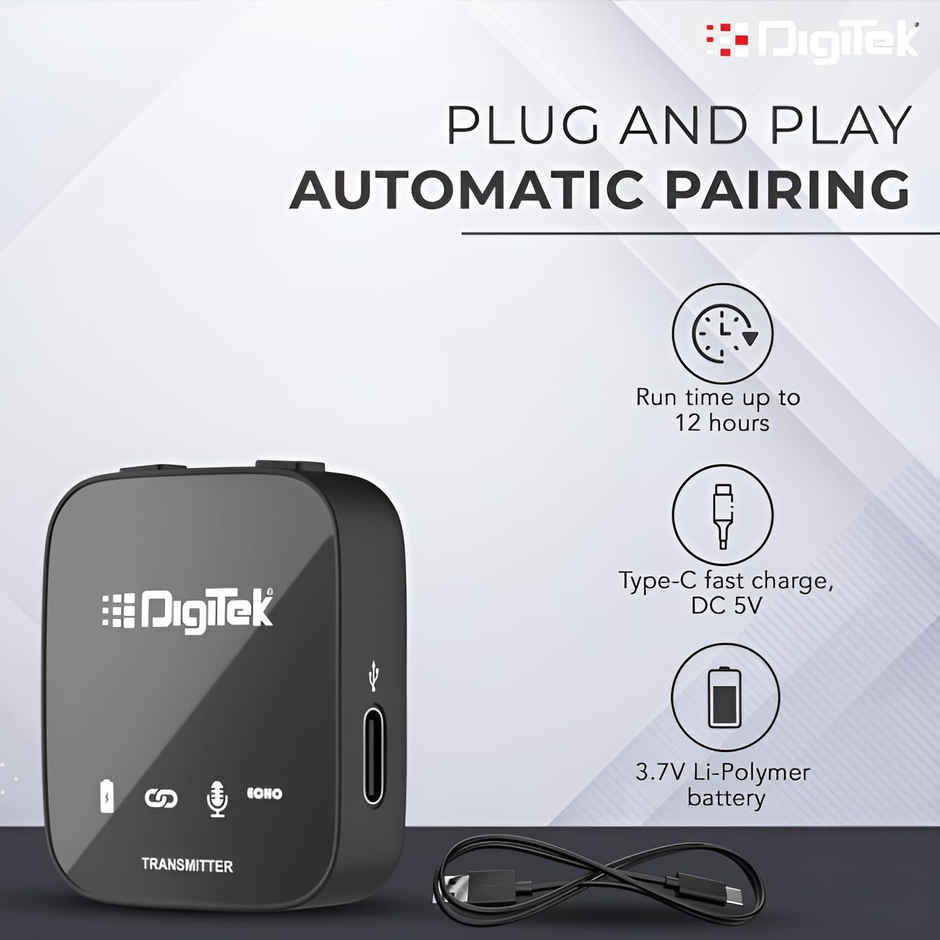 Digitek Dwm 101 Wireless Microphone System With Anc Noise Reduction