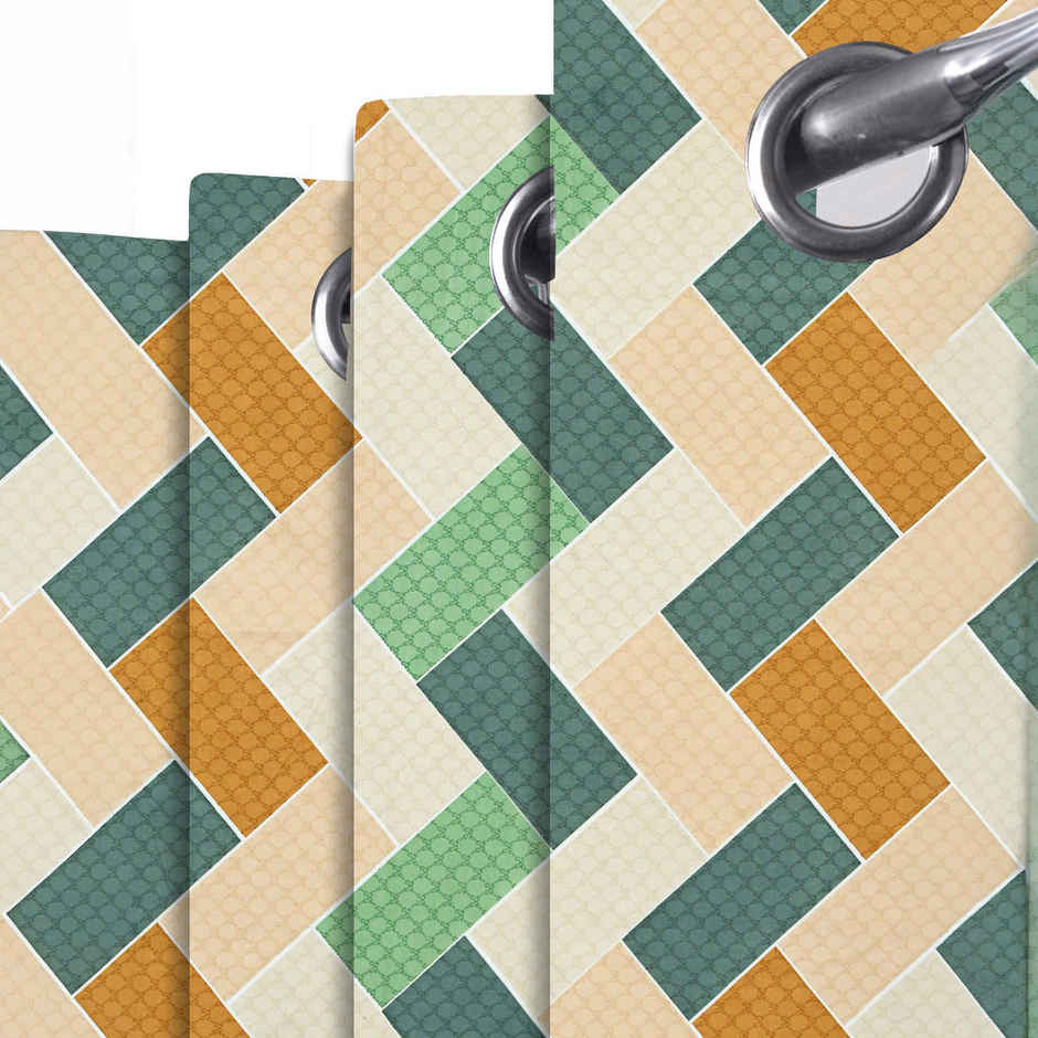 BAY6 Microfiber Cotton Door Curtains | Set of 2 | 7x4 ft | Multicolor