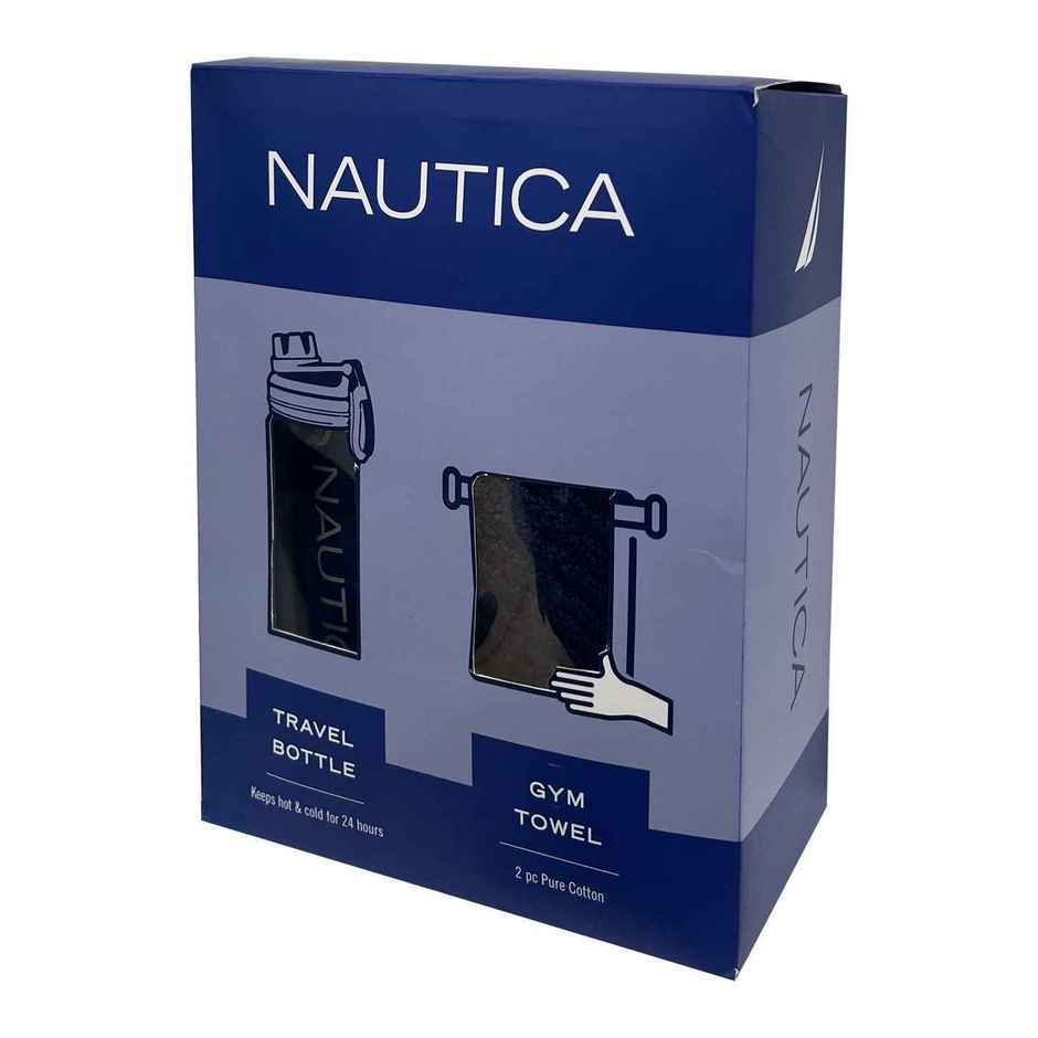 Nautica Triple Layer Insulated Thermos Bottle | Sports Use | Navy | 3 pc