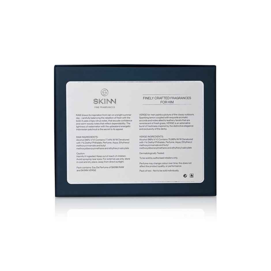 Skinn By Titan Raw And Verge Nos Perfumes For Men Edp | Fresh Long-Lasting Dual Fragrance