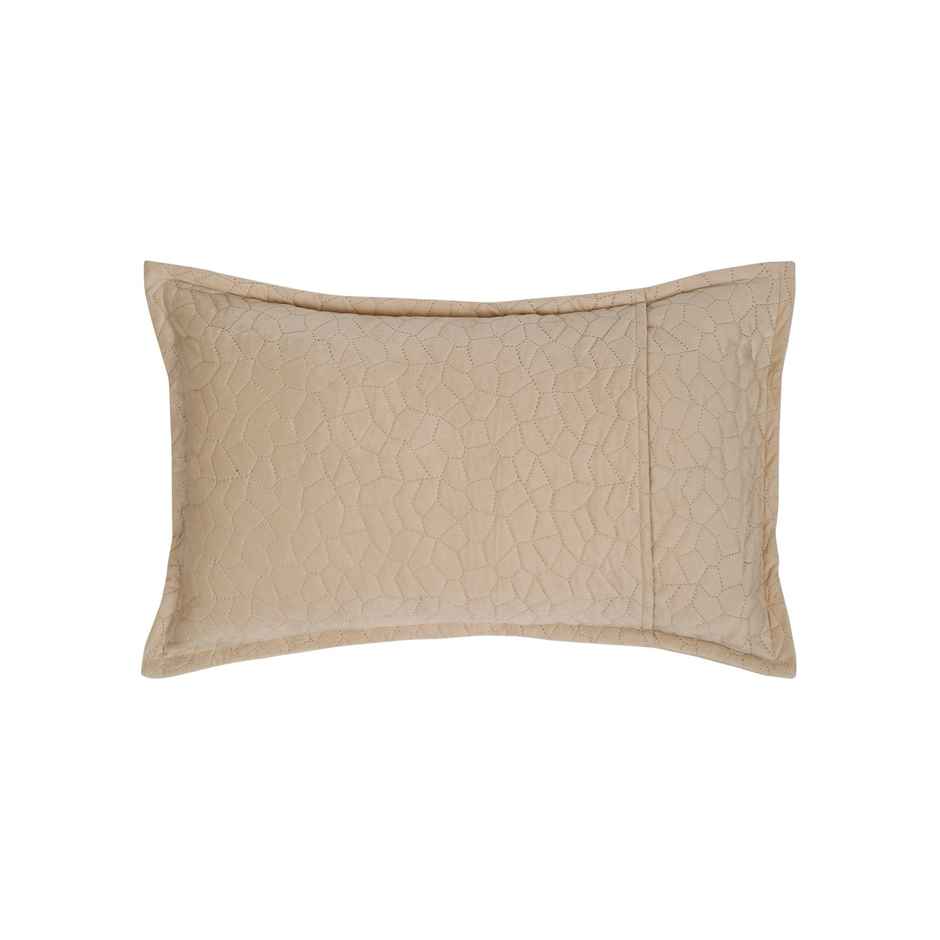 Hosta Homes Ultrasonic Polyvelvet Abstract Cream Pillow Covers Pack Pack 1